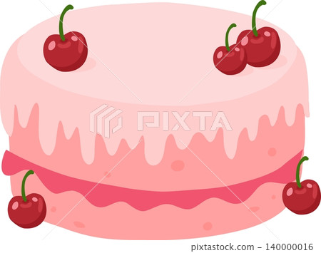 cute pastel cake with cherry topping for celebration cards cafe graphics and sweet food projects cute pastel cake with cherry topping for celebration cards cafe graphics and sweet food projects 140000016