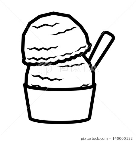 An illustration of a two-scoop ice cream cone in a cup, perfect for cafe menus or summer events. An illustration of a two-scoop ice cream cone in a cup, perfect for cafe menus or summer events. 140000152