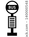 Simple monochrome bus stop icon 140000548