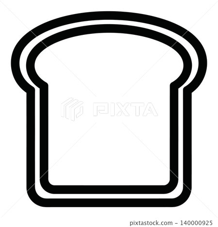 Black outline slice of bread icon symbol 140000925