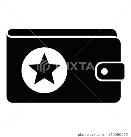 Simple Black Wallet Icon with Star Simple Black Wallet Icon with Star 140000955