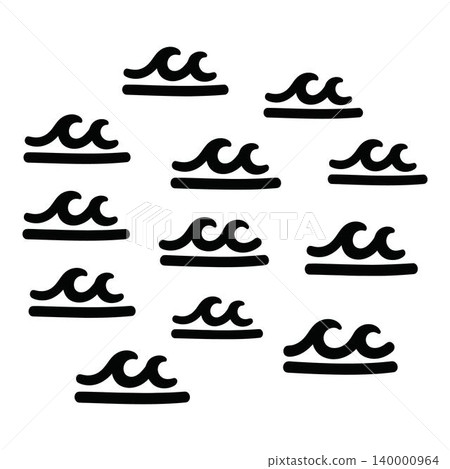 Black wave icon on white background for web design Black wave icon on white background for web design 140000964