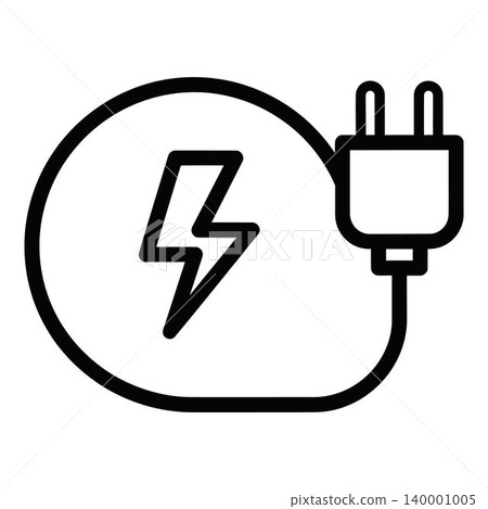 Electric plug with lightning bolt energy concept icon Electric plug with lightning bolt energy concept icon 140001005