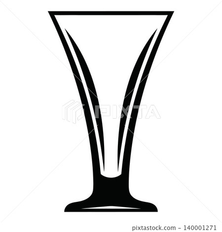 Simple line art martini glass icon illustration 140001271