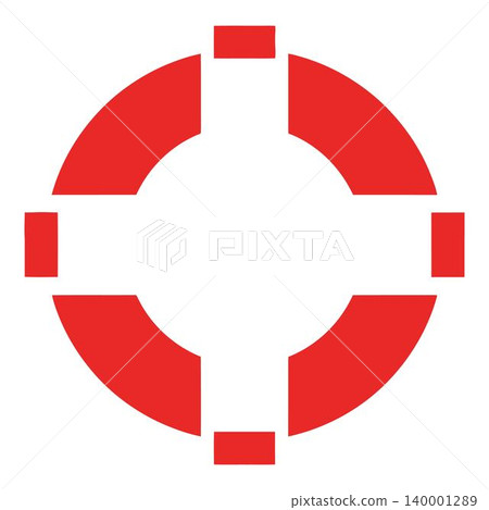 Red circle with white cross and squares icon Red circle with white cross and squares icon 140001289