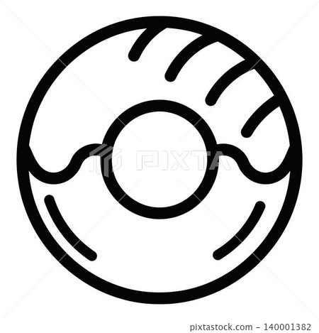 Simple line art donut icon symbol food illustration Simple line art donut icon symbol food illustration 140001382