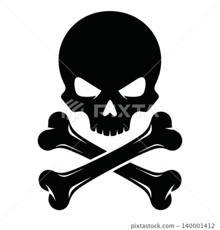 Skull and crossbones icon on white background Skull and crossbones icon on white background 140001412