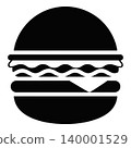 Black hamburger icon on white background 140001529