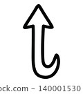 Black Hook Arrow Up Icon Fishing Symbol 140001530