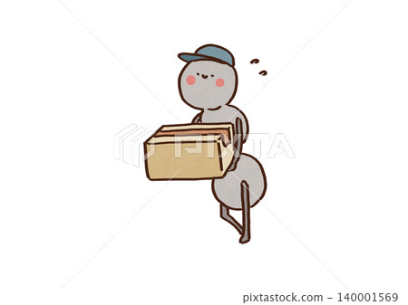 An ant (worker ant) wearing a delivery hat diligently carries a cardboard box as big as itself. An ant (worker ant) wearing a delivery hat diligently carries a cardboard box as big as itself. 140001569