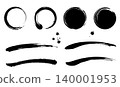 A round frame that looks like it was drawn with a brush, with Japanese-style decorative lines (no text). 140001953