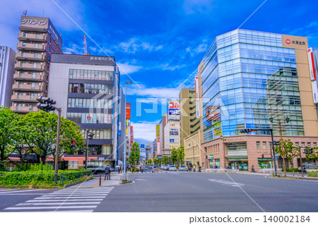 Yokohama cityscape, Japan, May 28th, in front of the north exit of Kannai Station. View of the "Hagoromo-cho" intersection, etc. Yokohama cityscape, Japan, May 28th, in front of the north exit of Kannai Station. View of the "Hagoromo-cho" intersection, etc. 140002184