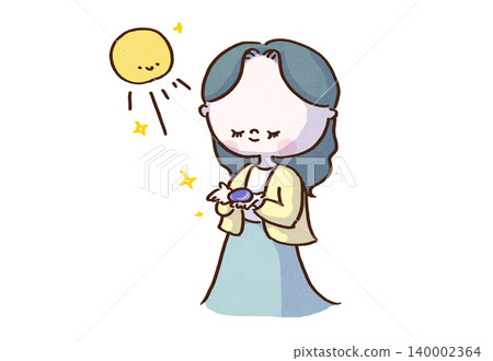 一位女子手捧天然石頭,舉向滿月的夜空(淨化/月光沐浴)。 一位女子手捧天然石頭,舉向滿月的夜空(淨化/月光沐浴)。 140002364