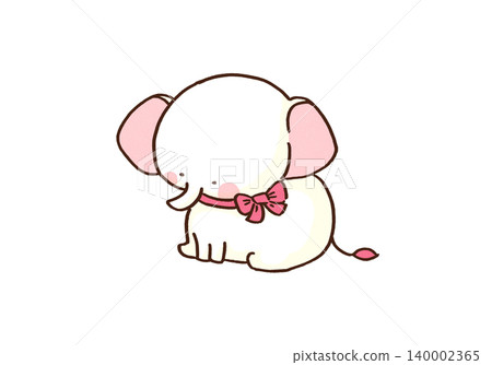 A cute white elephant with a red ribbon around its neck. A cute white elephant with a red ribbon around its neck. 140002365