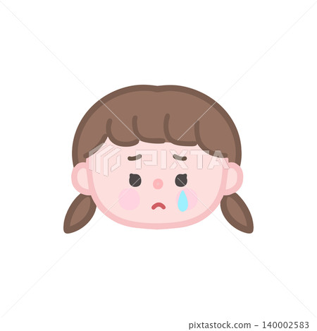 一個女孩，臉上帶著沮喪和悲傷的表情 140002583