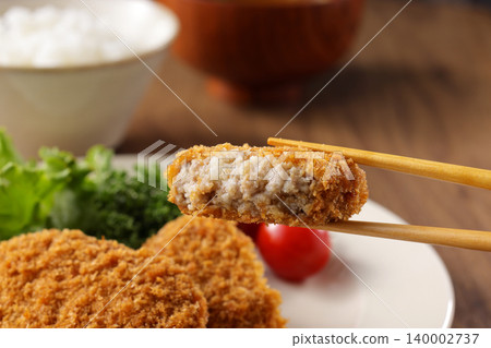 Crispy and delicious-looking beef croquettes 140002737