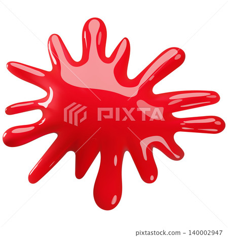 A red 3D blob, an abstract drop with a glossy plastic texture. A red 3D blob, an abstract drop with a glossy plastic texture. 140002947