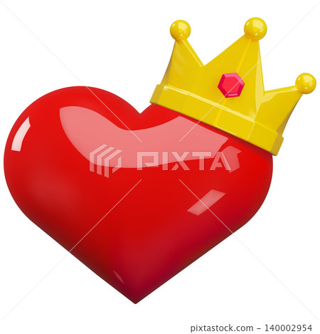 3D glossy red heart with golden crown, love symbol 3D cartoon plastic style vector icon, romantic luxury design element 3D glossy red heart with golden crown, love symbol 3D cartoon plastic style vector icon, romantic luxury design element 140002954