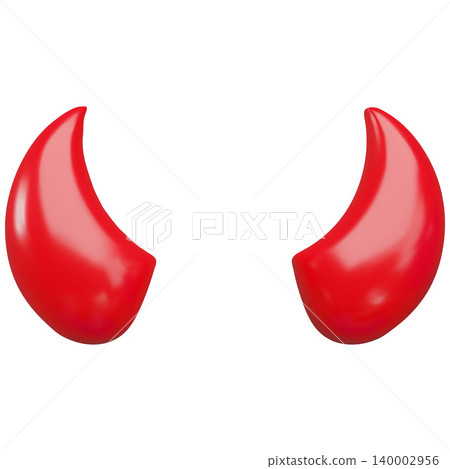 A 3D pair of glossy red devil, demon, or satanic horns. . A 3D pair of glossy red devil, demon, or satanic horns. . 140002956