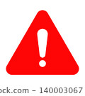 Warning/attention symbol (white exclamation mark in a red triangle frame) 140003067