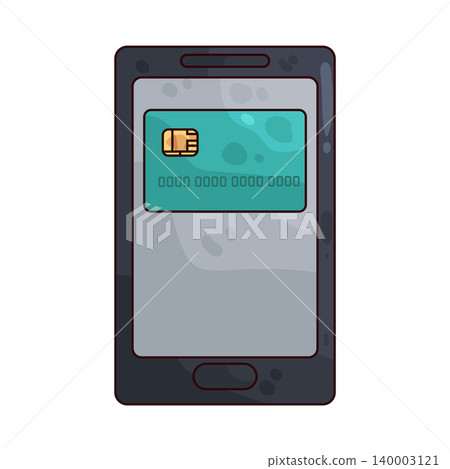 Illustration of Credit Card On Smartphone Illustration of Credit Card On Smartphone 140003121