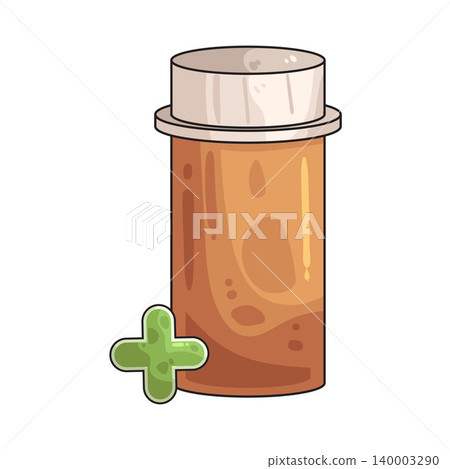 Illustration of Pill Bottle Illustration of Pill Bottle 140003290