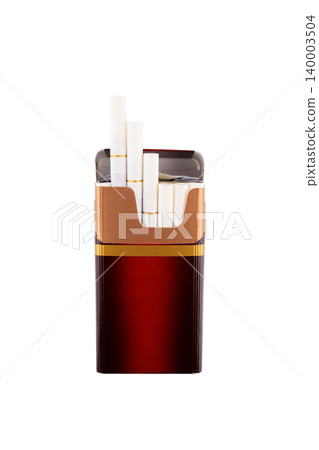 front view of an open pack of cigarettes front view of an open pack of cigarettes 140003504