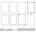 A simple and elegant vertical frame set with ribbons and decorative borders (line drawing). A simple and elegant vertical frame set with ribbons and decorative borders (line drawing). 140003609