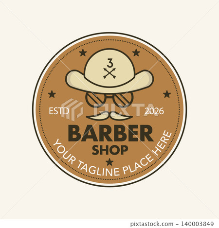 Retro Barber Shop Logo Vintage Badge Emblem.Vector Illustration Retro Barber Shop Logo Vintage Badge Emblem.Vector Illustration 140003849