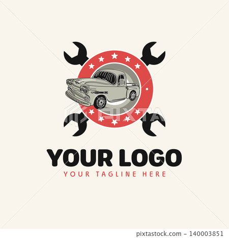 Vintage Automotive Repair Logo Retro Garage Emblem. Vector Illustration Vintage Automotive Repair Logo Retro Garage Emblem. Vector Illustration 140003851