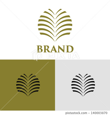 Modern Palm Leaf Branding Logo Vector Illustration Modern Palm Leaf Branding Logo Vector Illustration 140003870