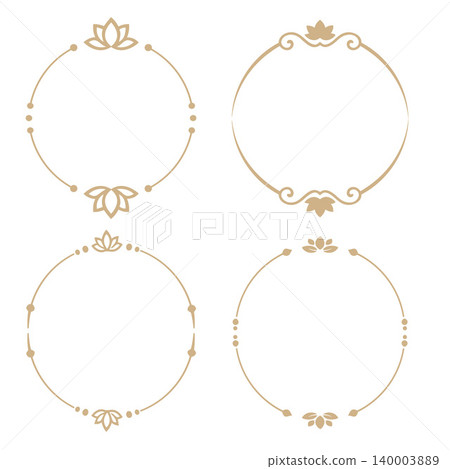 Elegant vintage circle border collection with floral ornaments and gold decorative frame elements. Elegant vintage circle border collection with floral ornaments and gold decorative frame elements. 140003889