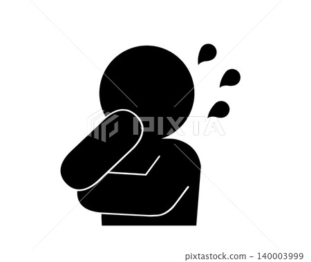 Silhouette of a person thinking while sweating Silhouette of a person thinking while sweating 140003999