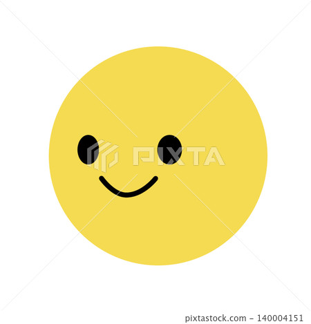 Simple face icon - smiling, facing left - illustration material Simple face icon - smiling, facing left - illustration material 140004151
