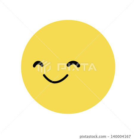 Simple face icon - smiling, facing left - illustration material Simple face icon - smiling, facing left - illustration material 140004167