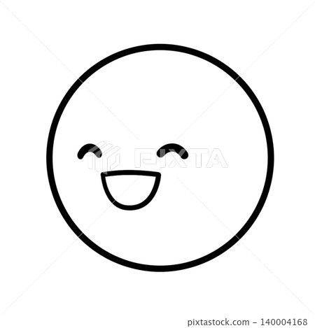Simple face icon - smiling, facing left - illustration material Simple face icon - smiling, facing left - illustration material 140004168