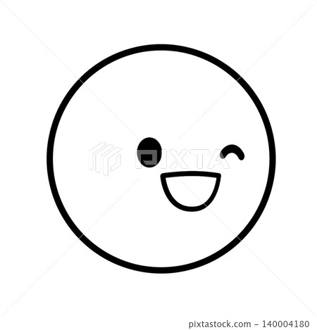簡單的人臉圖示 - 眨眼,面向右側 - 插圖素材 簡單的人臉圖示 - 眨眼,面向右側 - 插圖素材 140004180