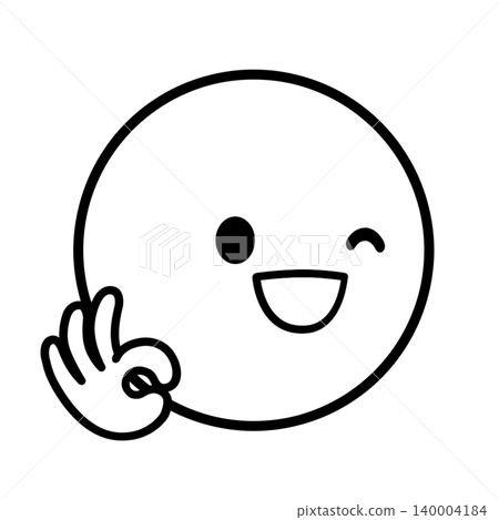 Simple face icon - OK - Right-facing illustration material Simple face icon - OK - Right-facing illustration material 140004184