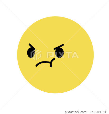Simple angry face icon, left-facing illustration material. Simple angry face icon, left-facing illustration material. 140004191