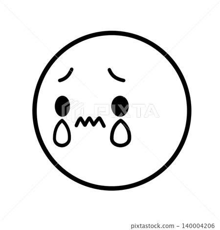 Simple face icon - crying, facing left - illustration material Simple face icon - crying, facing left - illustration material 140004206