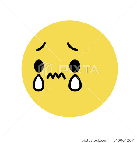 Simple face icon - crying, facing left - illustration material Simple face icon - crying, facing left - illustration material 140004207