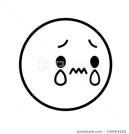 Simple face icon - crying, facing right - illustration material Simple face icon - crying, facing right - illustration material 140004208