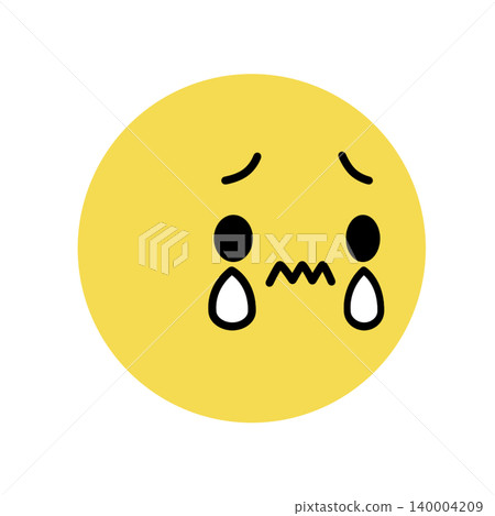 簡單的臉部圖示 - 哭泣,面向右側 - 插圖素材 簡單的臉部圖示 - 哭泣,面向右側 - 插圖素材 140004209