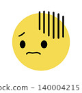 Simple face icon: depressed, facing left (illustration material) 140004215