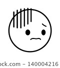 Simple face icon - depressed - facing right - illustration material 140004216