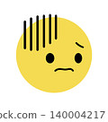 Simple face icon - depressed - facing right - illustration material 140004217