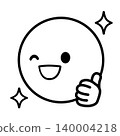 Simple face icon, "Like" button, left-facing illustration material. 140004218