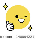 Simple face icon, "Like" button, facing right - illustration material 140004221