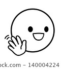 Simple face icon - wave goodbye - facing right - illustration material 140004224