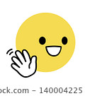 Simple face icon - wave goodbye - facing right - illustration material 140004225